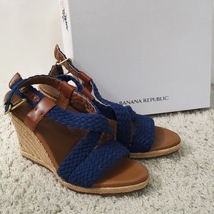 Banana Republic Blue Wedge Sandals